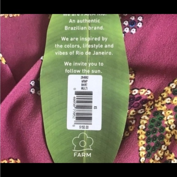 Farm Rio Wrap Long Sleeve Floral Top Size Xs - Picture 11 of 12